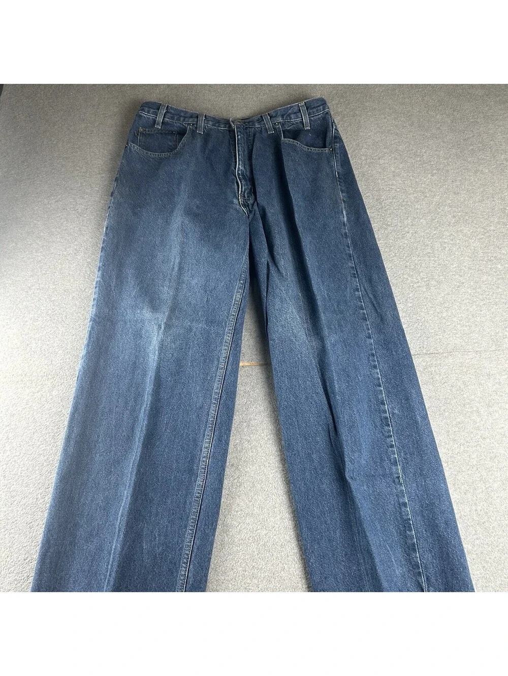 Bugle Boy Looser 7M Mens Distressed Relaxed Denim Jeans SZ 36 Blue 36X34